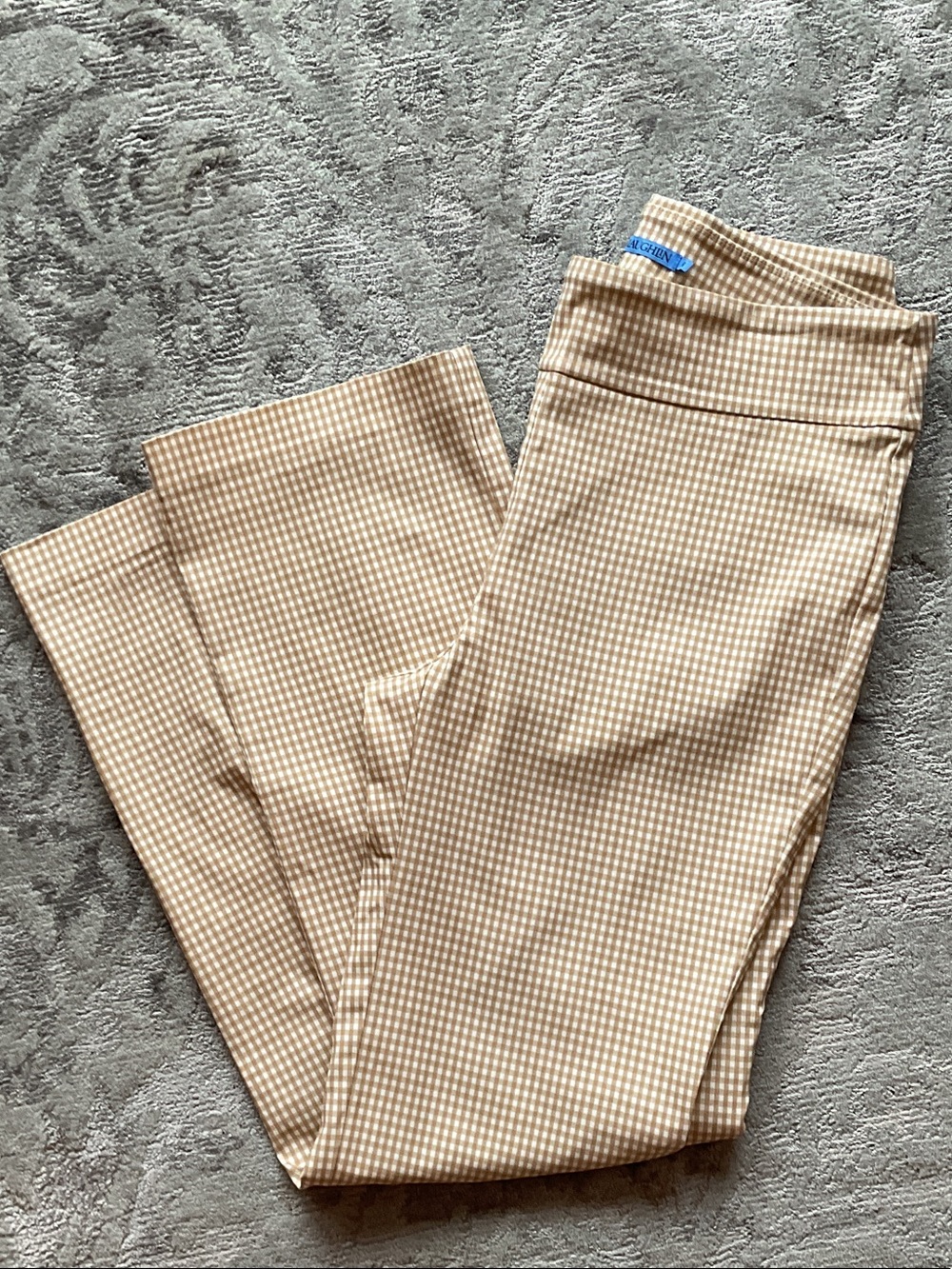 Kids Beige Gingham Pants